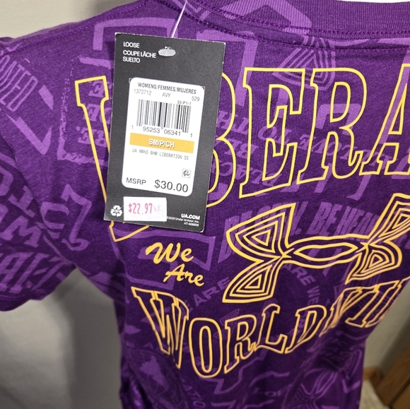 NWT UA UNDER ARMOUR Black History Month Liberation Short Sleeve Purple T-Shirt - Picture 7 of 7